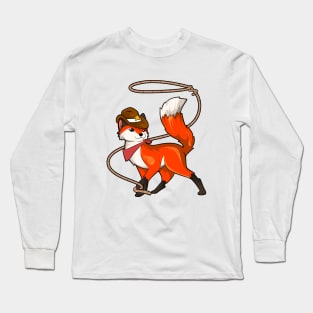 Cartoon Cowboy Fox Long Sleeve T-Shirt